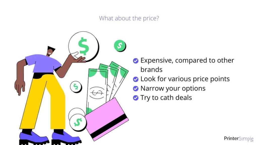 Dell printer's price compared to other brands